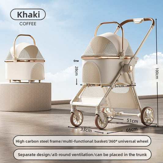 Foldable Detachable Pet Stroller