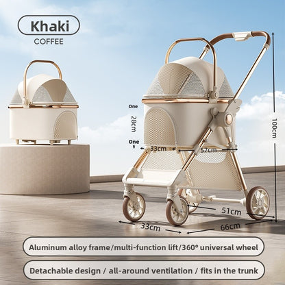 Foldable Detachable Pet Stroller