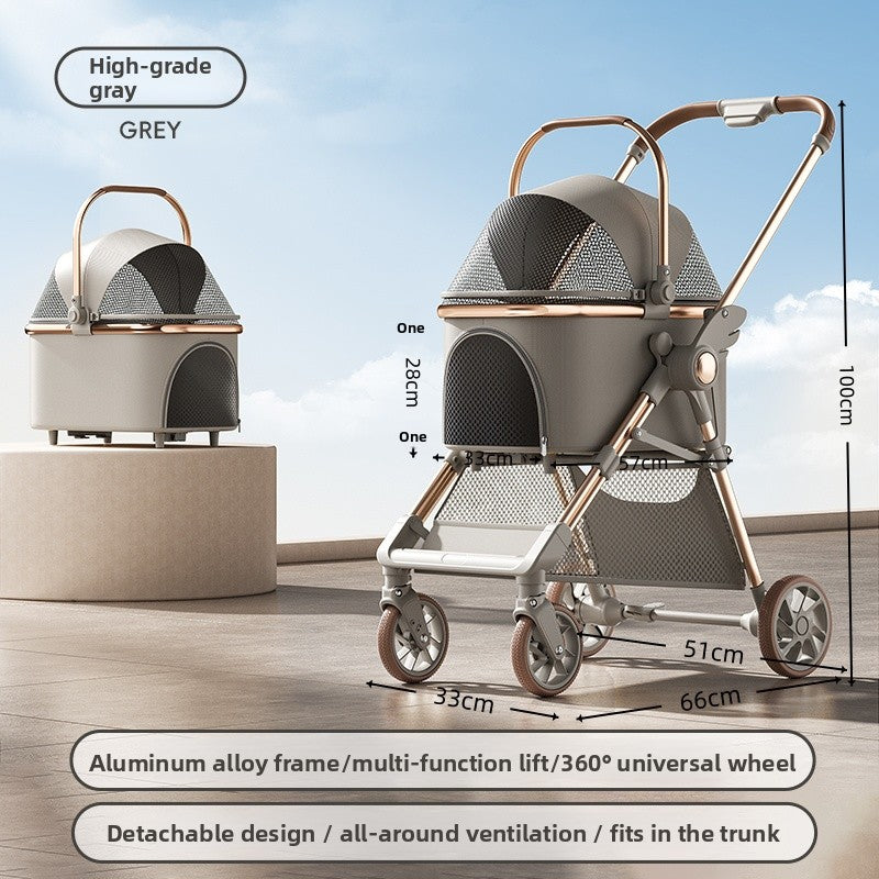 Foldable Detachable Pet Stroller