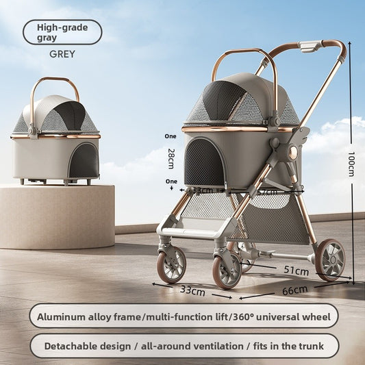 Foldable Detachable Pet Stroller
