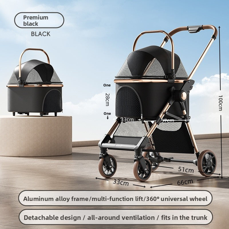 Foldable Detachable Pet Stroller