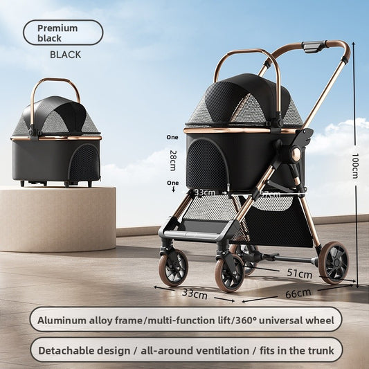 Foldable Detachable Pet Stroller