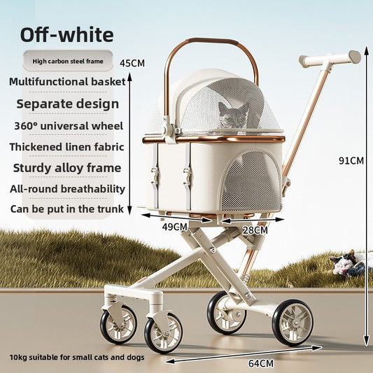 Foldable Detachable Pet Stroller