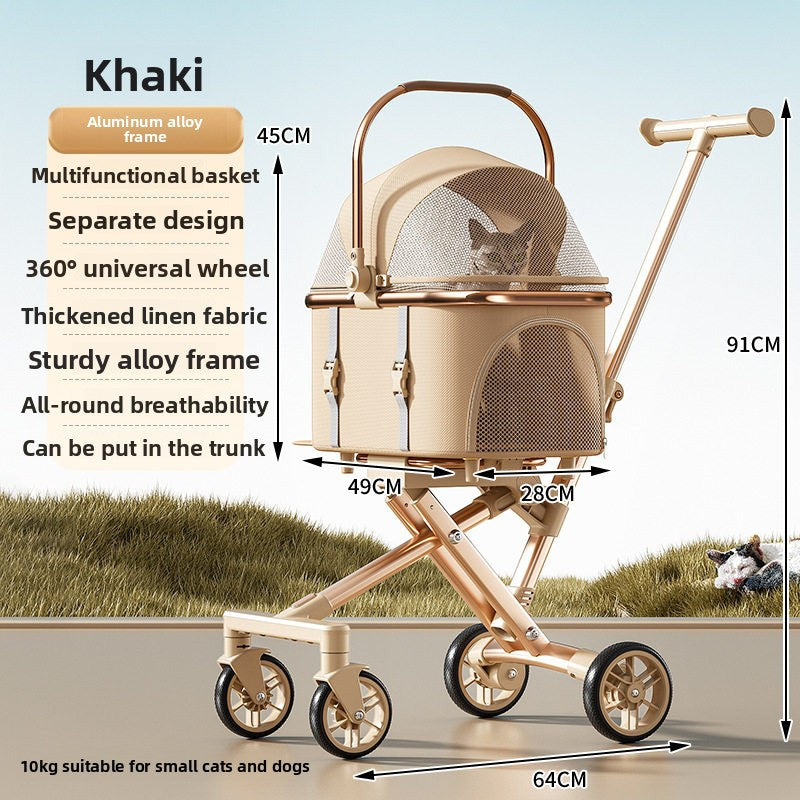 Foldable Detachable Pet Stroller
