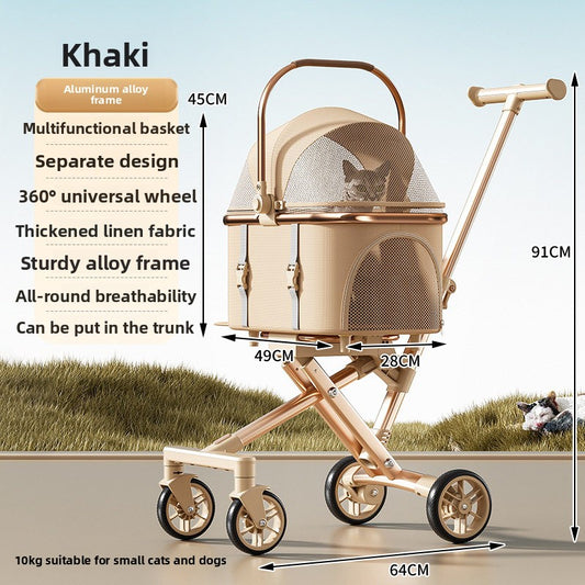 Foldable Detachable Pet Stroller