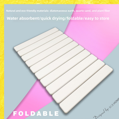 Foldable Diatomaceous Earth Bathroom Absorbent Mat