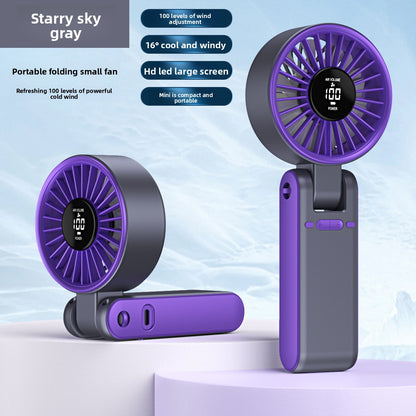 Foldable Digital Display Handheld Fan