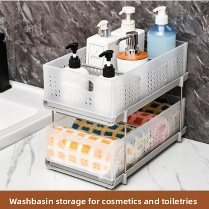 Foldable Double Layer Storage Organizer Basket