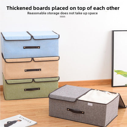 Foldable Double Lid Fabric Storage Box
