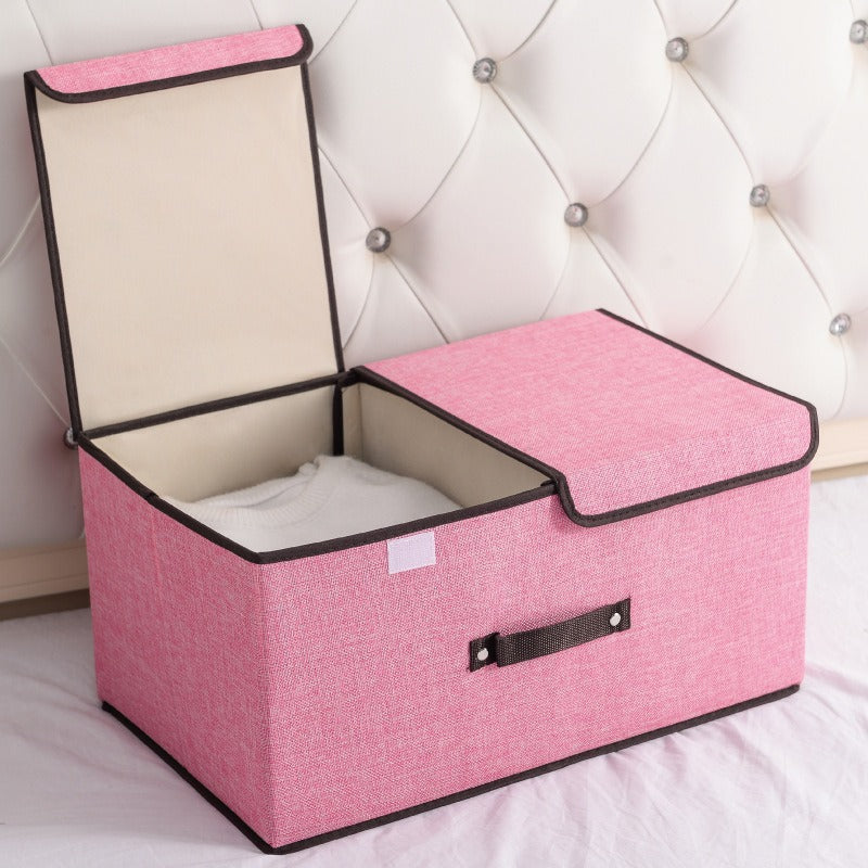 Foldable Double Lid Fabric Storage Box