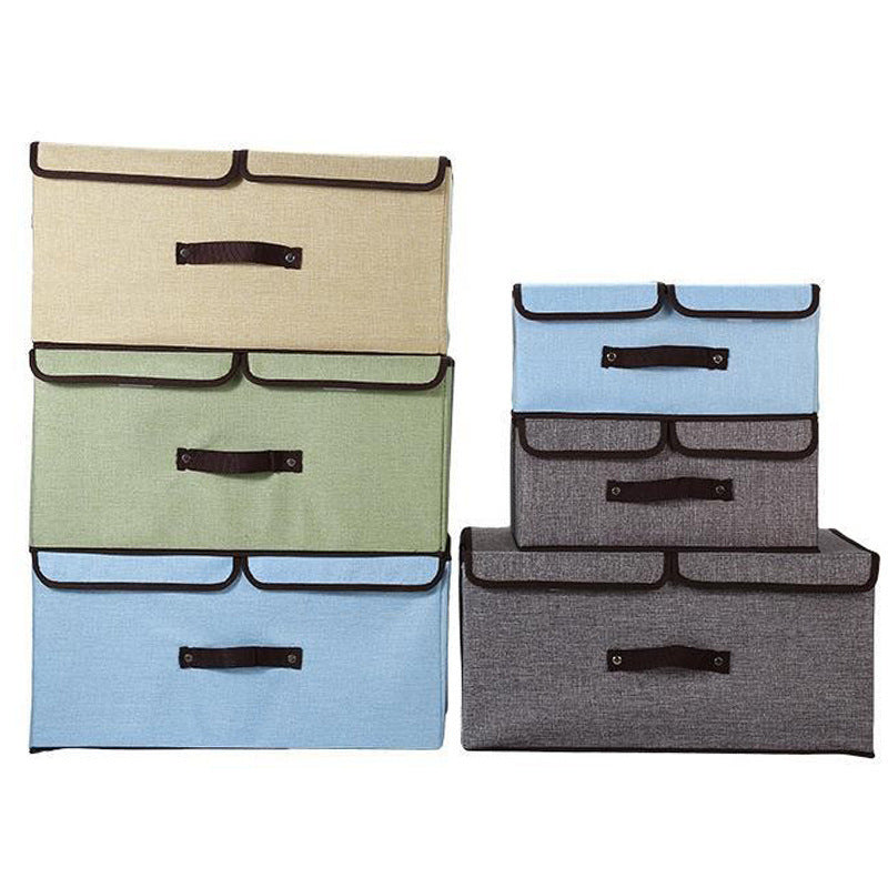 Foldable Double Lid Fabric Storage Box