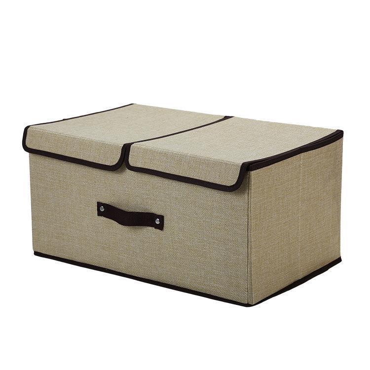 Foldable Double Lid Fabric Storage Box