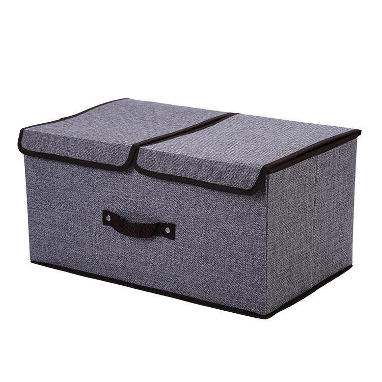 Foldable Double Lid Fabric Storage Box