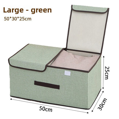Foldable Double Lid Storage Box with Compartments