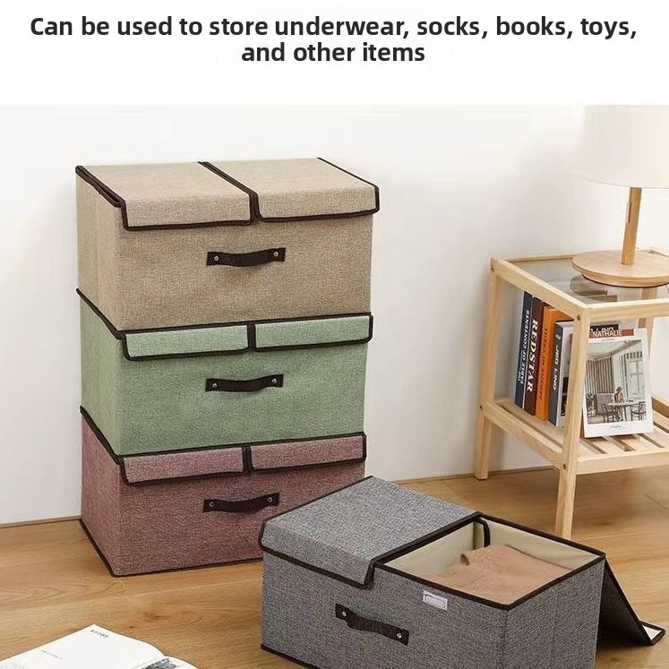 Foldable Double-Lid Storage Organizer Box