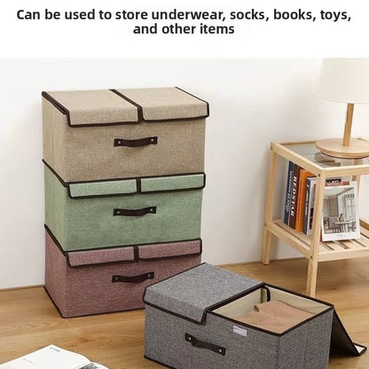 Foldable Double-Lid Storage Organizer Box