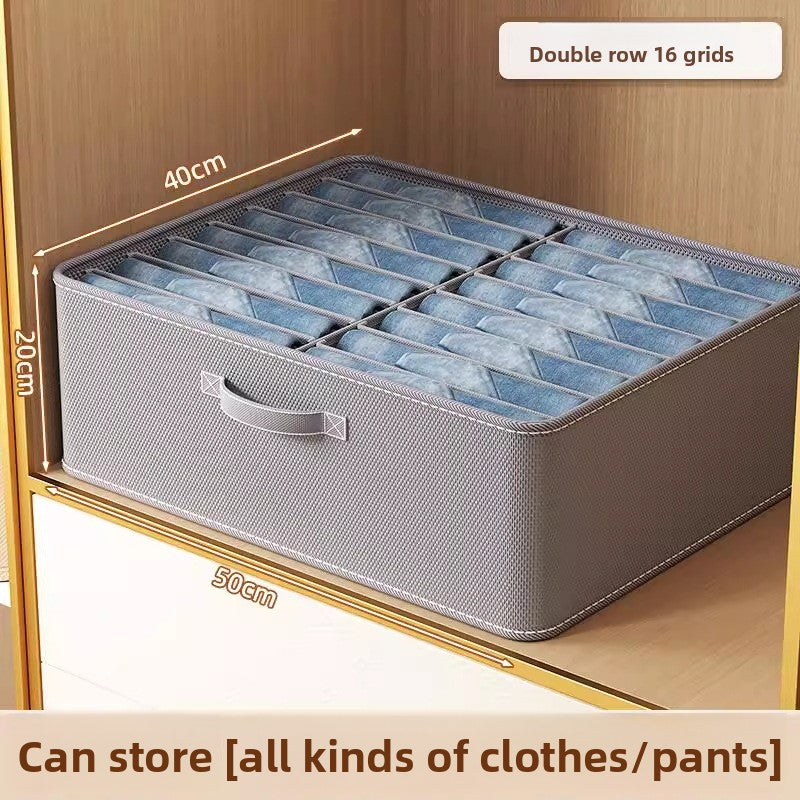 Foldable Double Row Clothing Storage Organizer Box