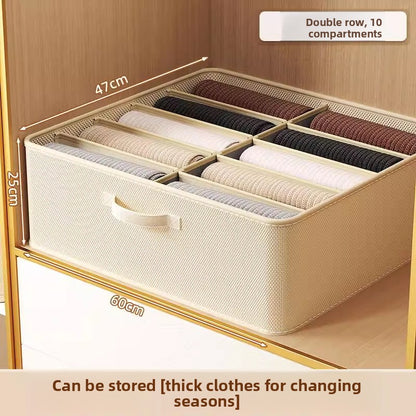Foldable Double Row Clothing Storage Organizer Box