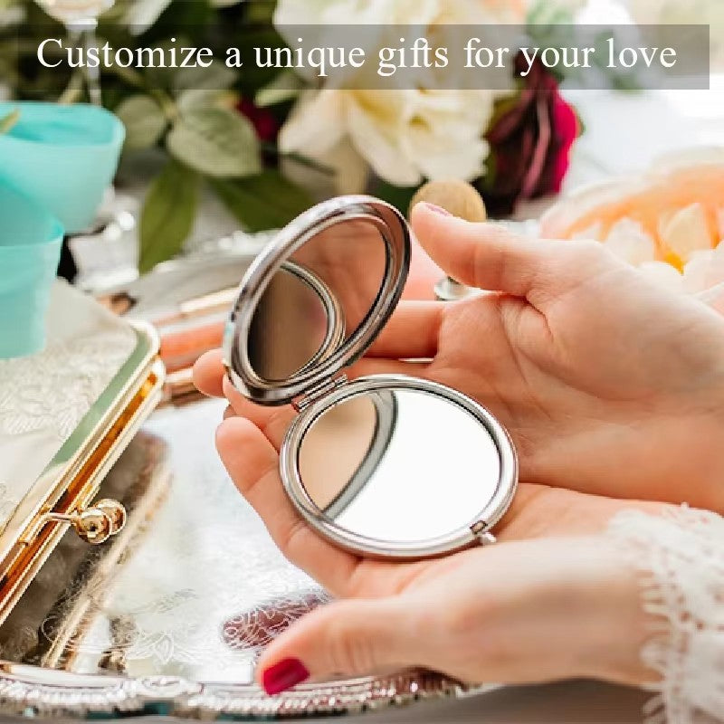 Foldable Double-Sided Metal Makeup Mirror