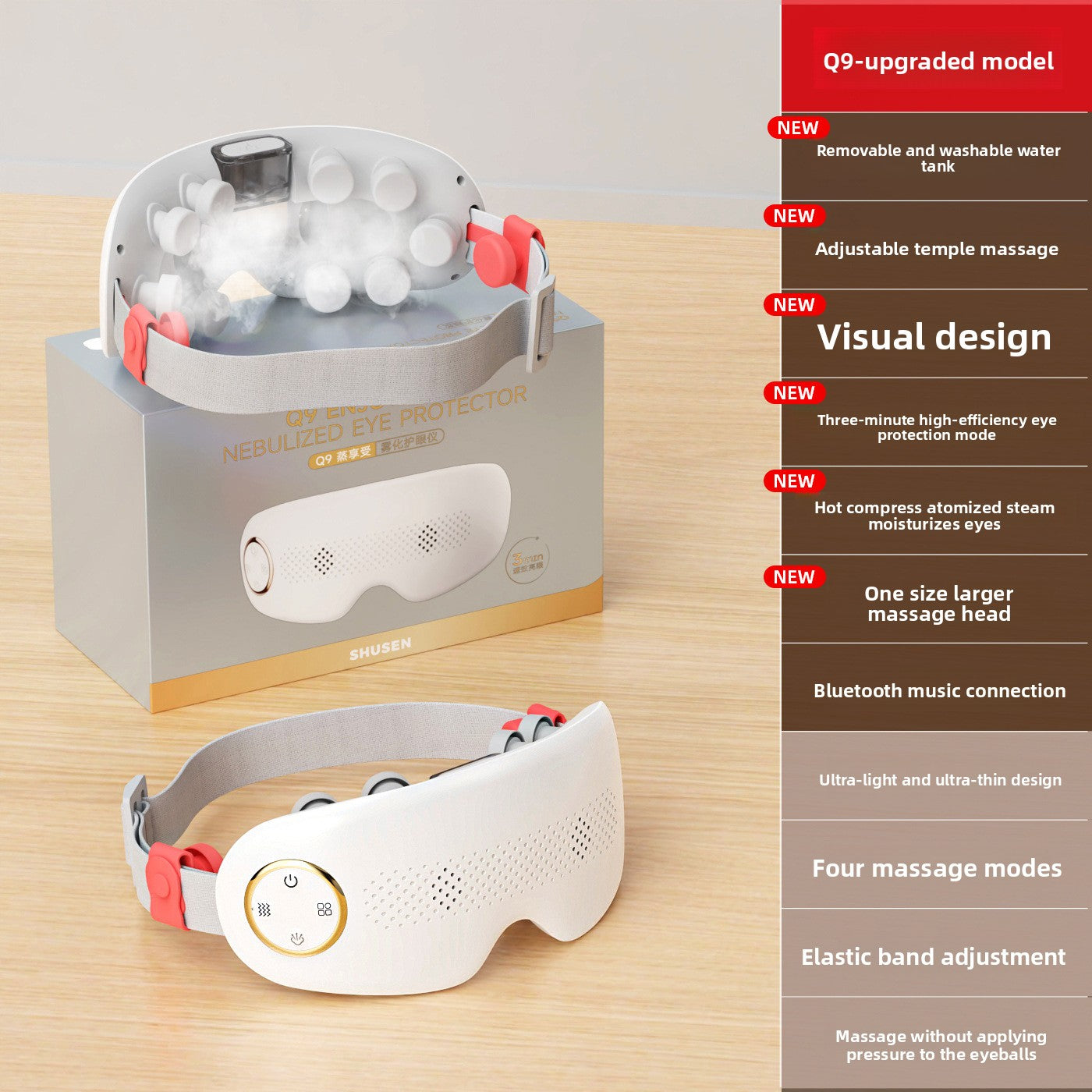 Foldable Eye Massager with Steam and Heat Therapy