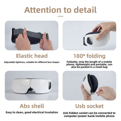 Foldable Eye Massager with Steam and Heat Therapy
