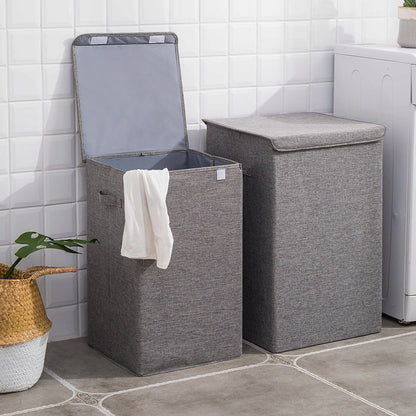 Foldable Fabric Laundry Bin with Lid