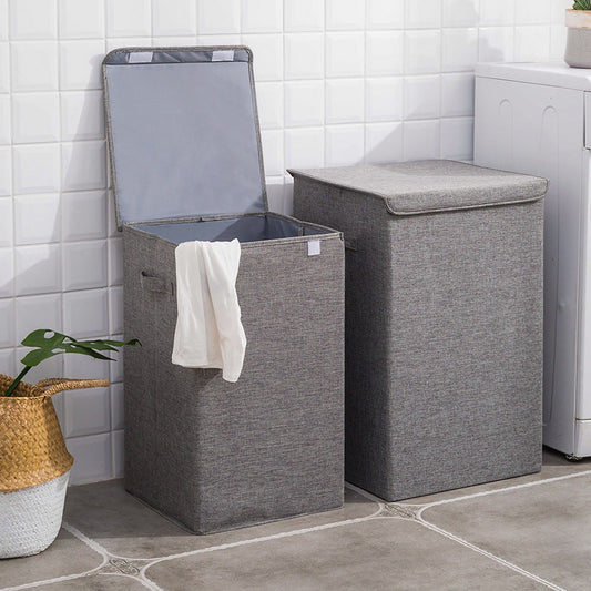Foldable Fabric Laundry Bin with Lid