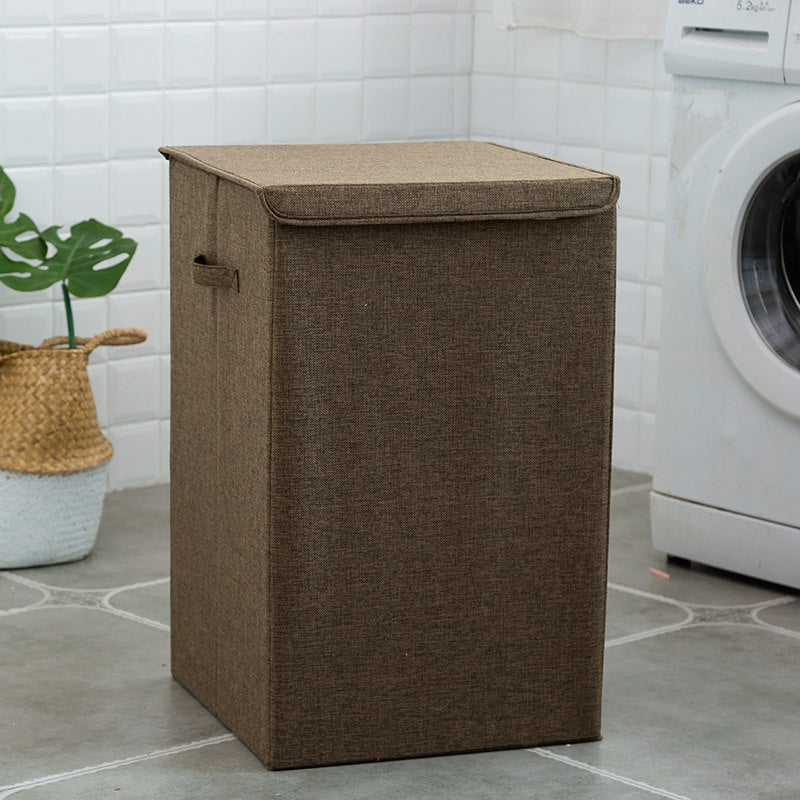 Foldable Fabric Storage Bin with Lid