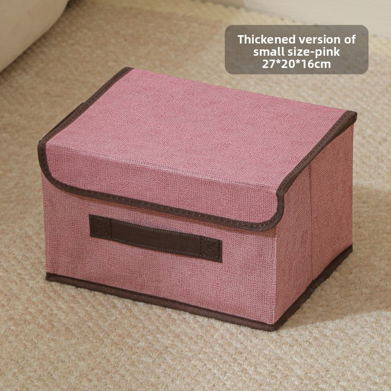 Foldable Fabric Storage Box with Flip Cover
