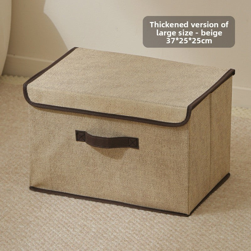 Foldable Fabric Storage Box with Flip Cover