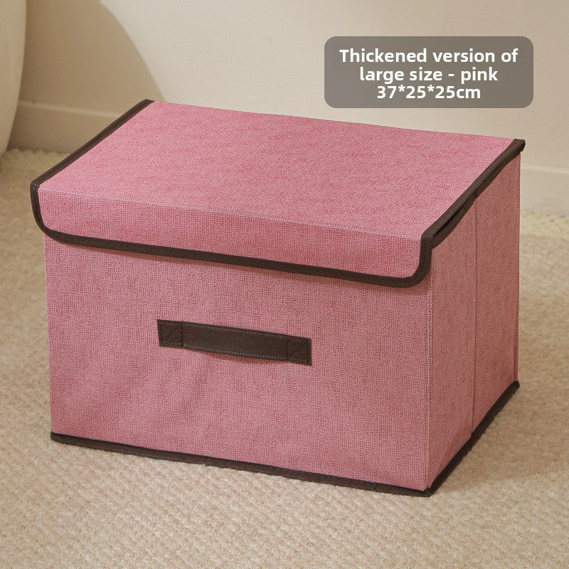 Foldable Fabric Storage Box with Flip Cover