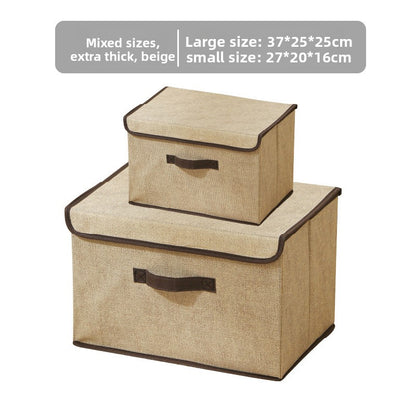 Foldable Fabric Storage Box with Flip Cover