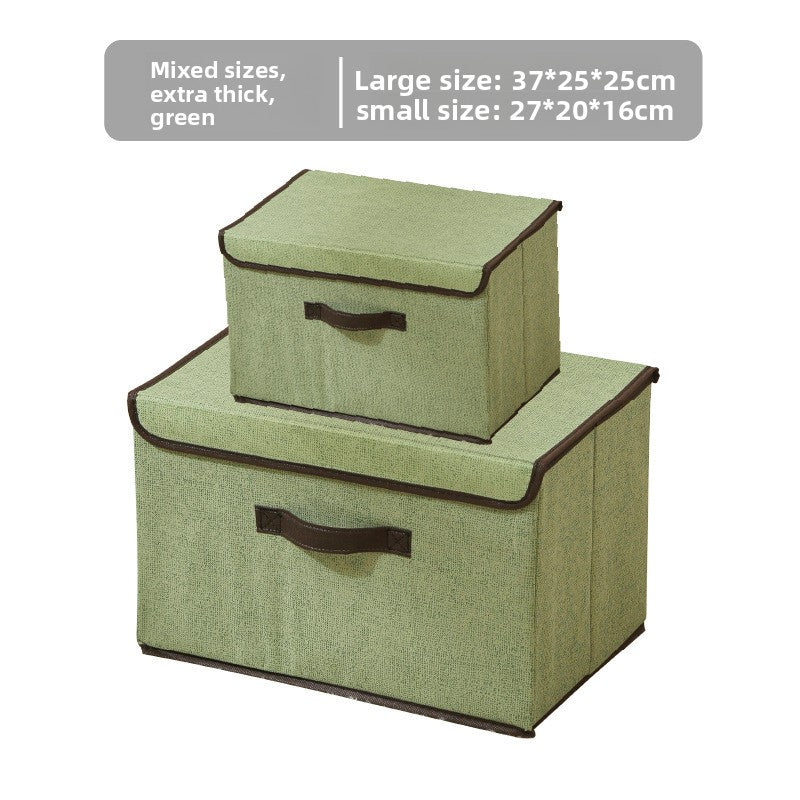 Foldable Fabric Storage Box with Flip Cover