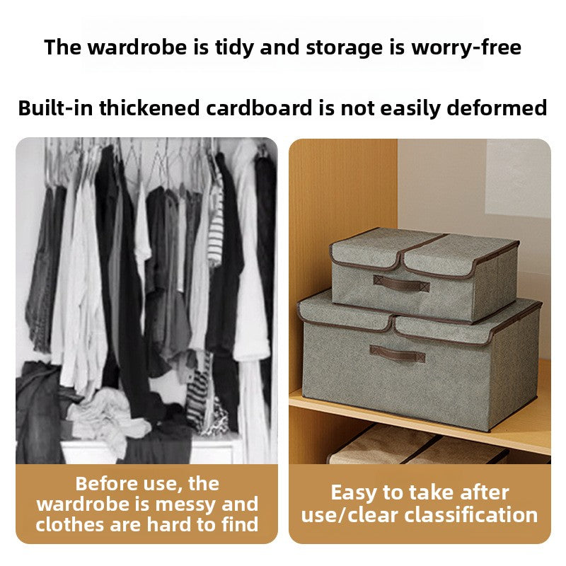 Foldable Fabric Storage Box with Flip Cover
