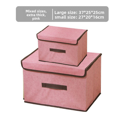 Foldable Fabric Storage Box with Flip Cover