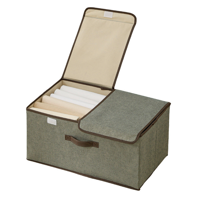 Foldable Fabric Storage Box with Flip Cover
