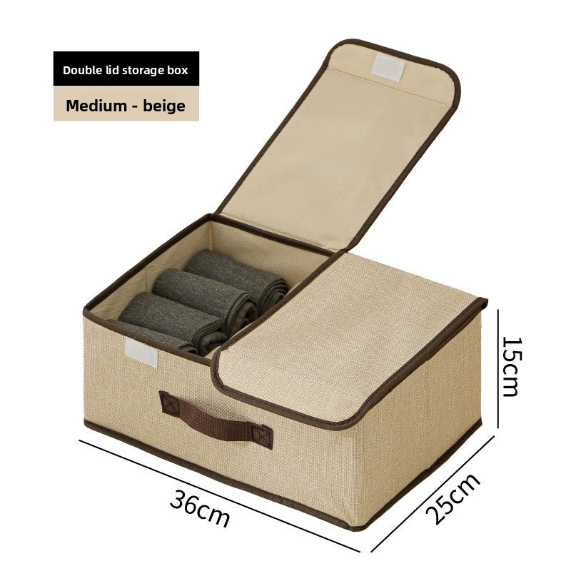 Foldable Fabric Storage Box with Flip Cover