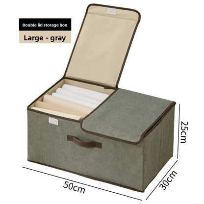 Foldable Fabric Storage Box with Flip Cover