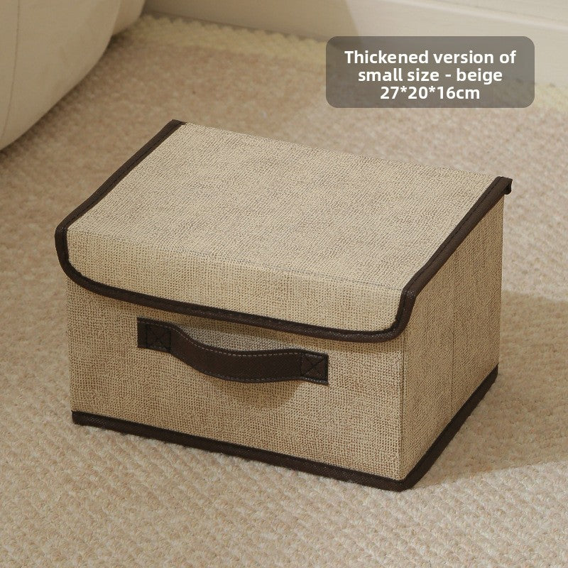 Foldable Fabric Storage Box with Flip Cover