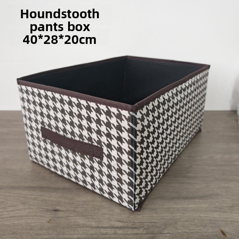 Foldable Fabric Storage Box with Grid Design