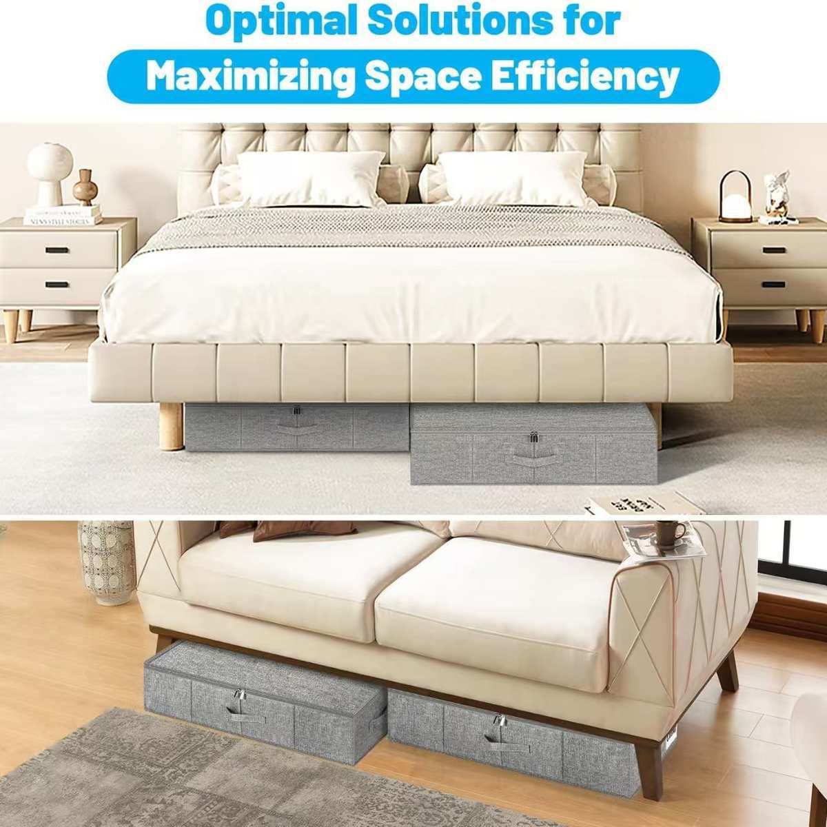 Foldable Fabric Storage Box with Lid