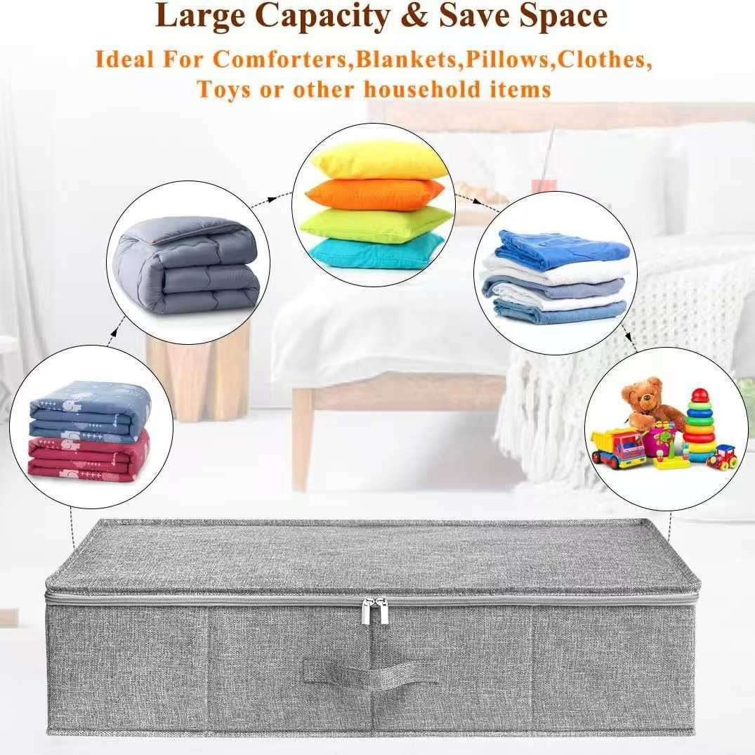 Foldable Fabric Storage Box with Lid
