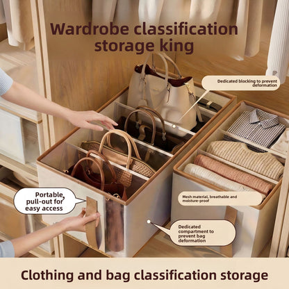 Foldable Fabric Storage Box with Multiple Compartments