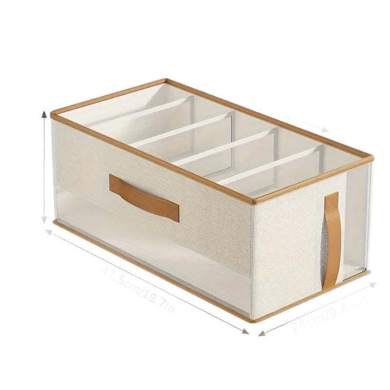 Foldable Fabric Storage Box with Multiple Compartments