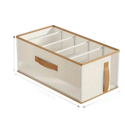 Foldable Fabric Storage Box with Multiple Compartments