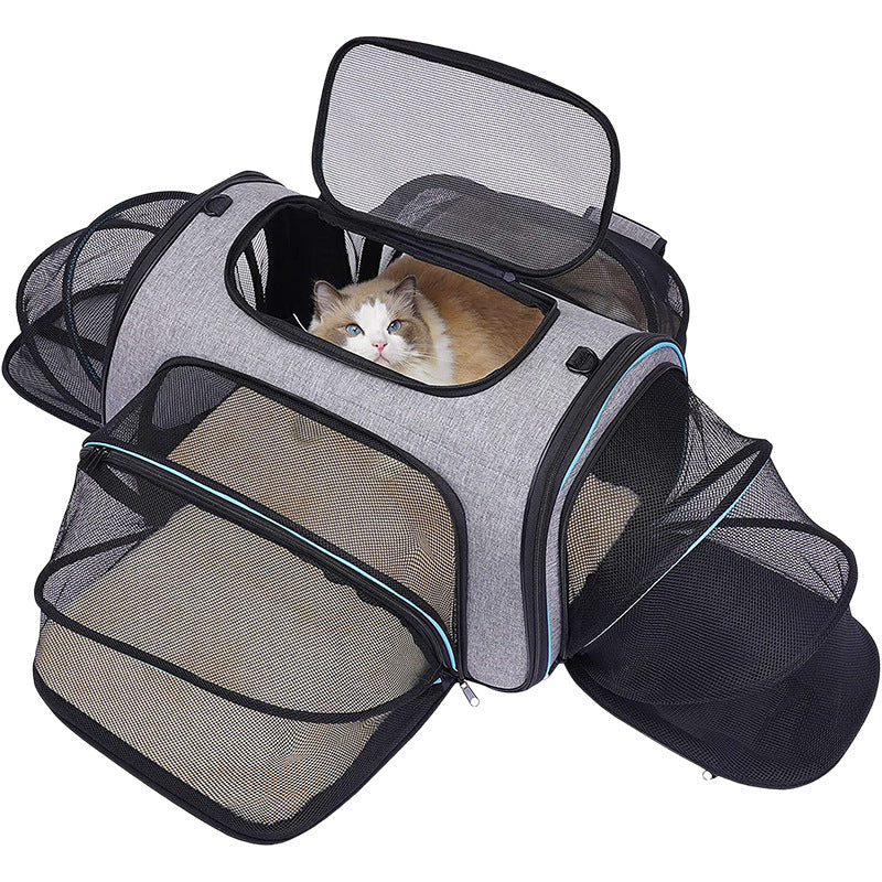 Foldable Four-Door Expandable Pet Carrier Bag