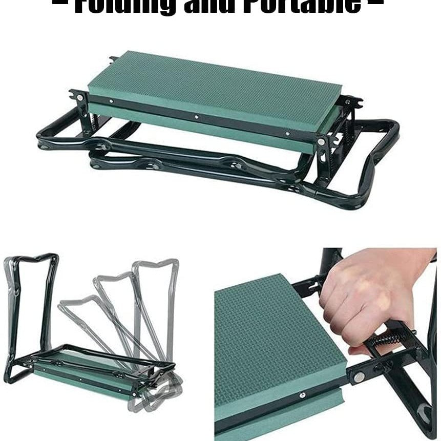 Foldable Garden Kneeling Stool with Tool Storage