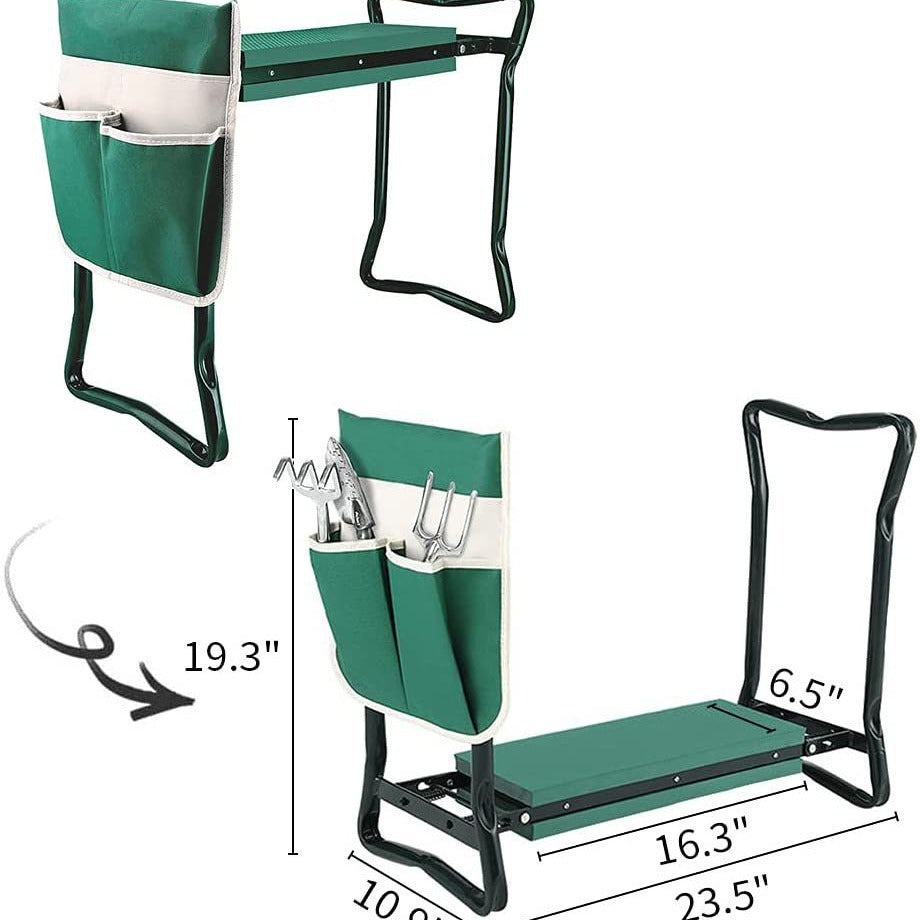 Foldable Garden Kneeling Stool with Tool Storage