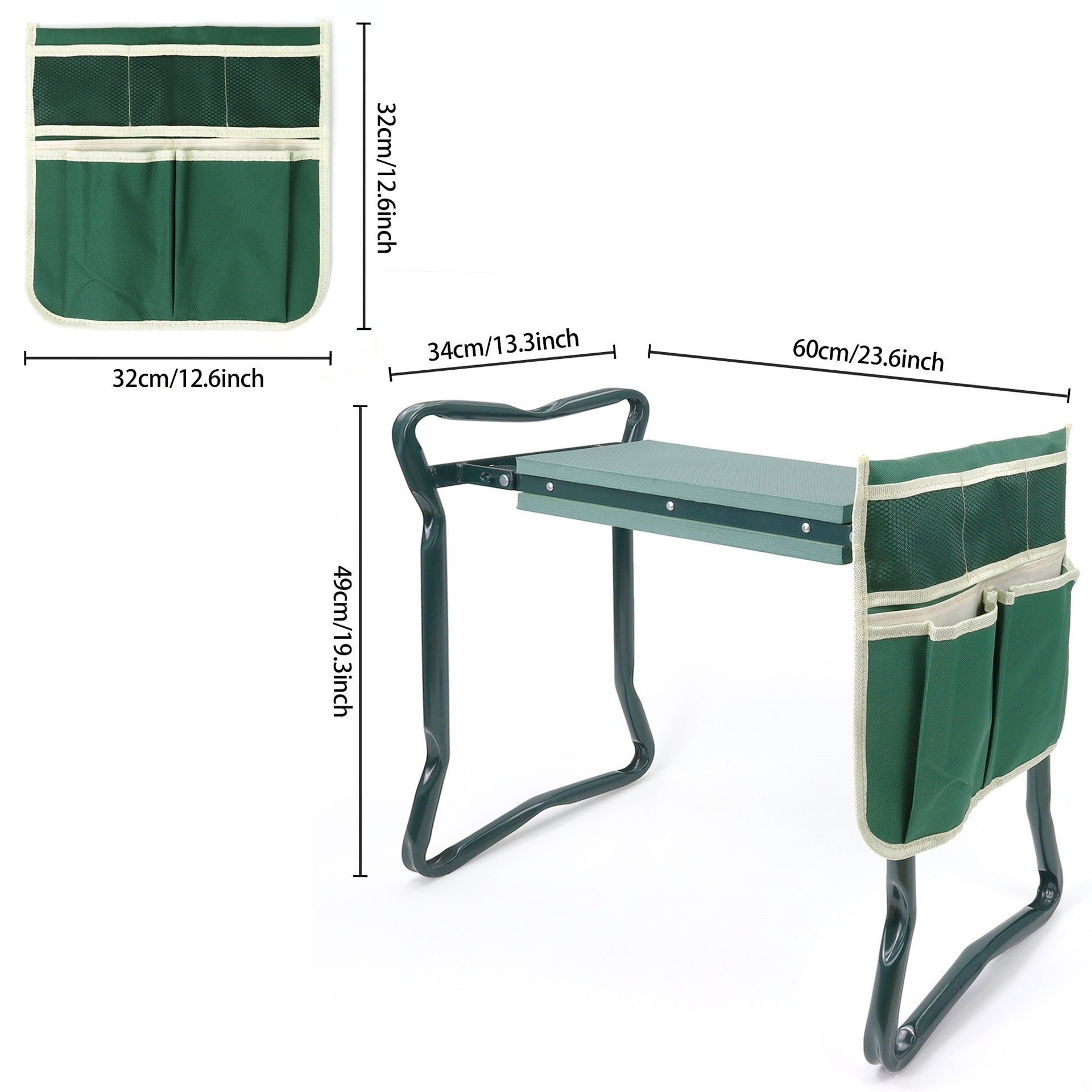 Foldable Garden Kneeling Stool with Tool Storage