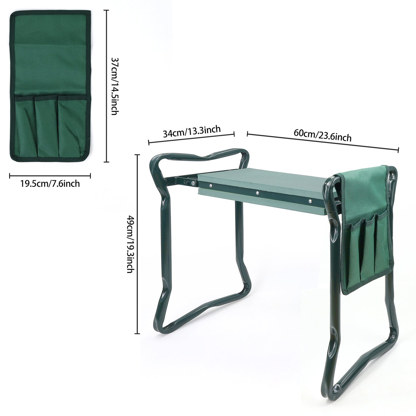 Foldable Garden Kneeling Stool with Tool Storage